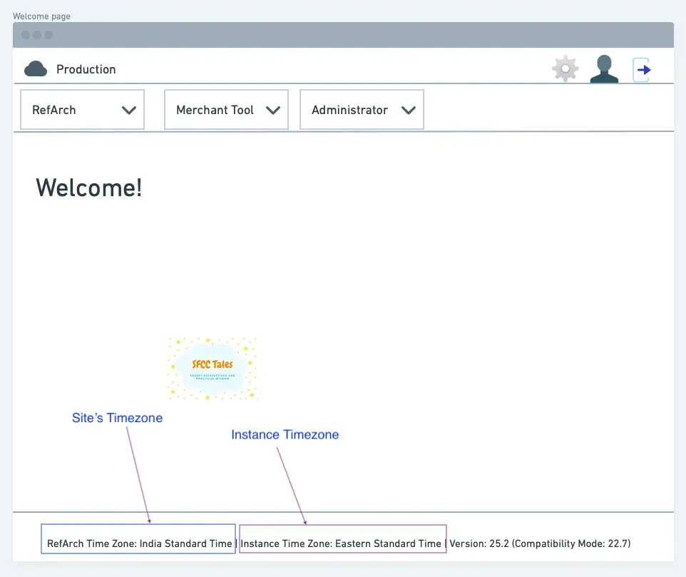 Timezone in Business Manager footer