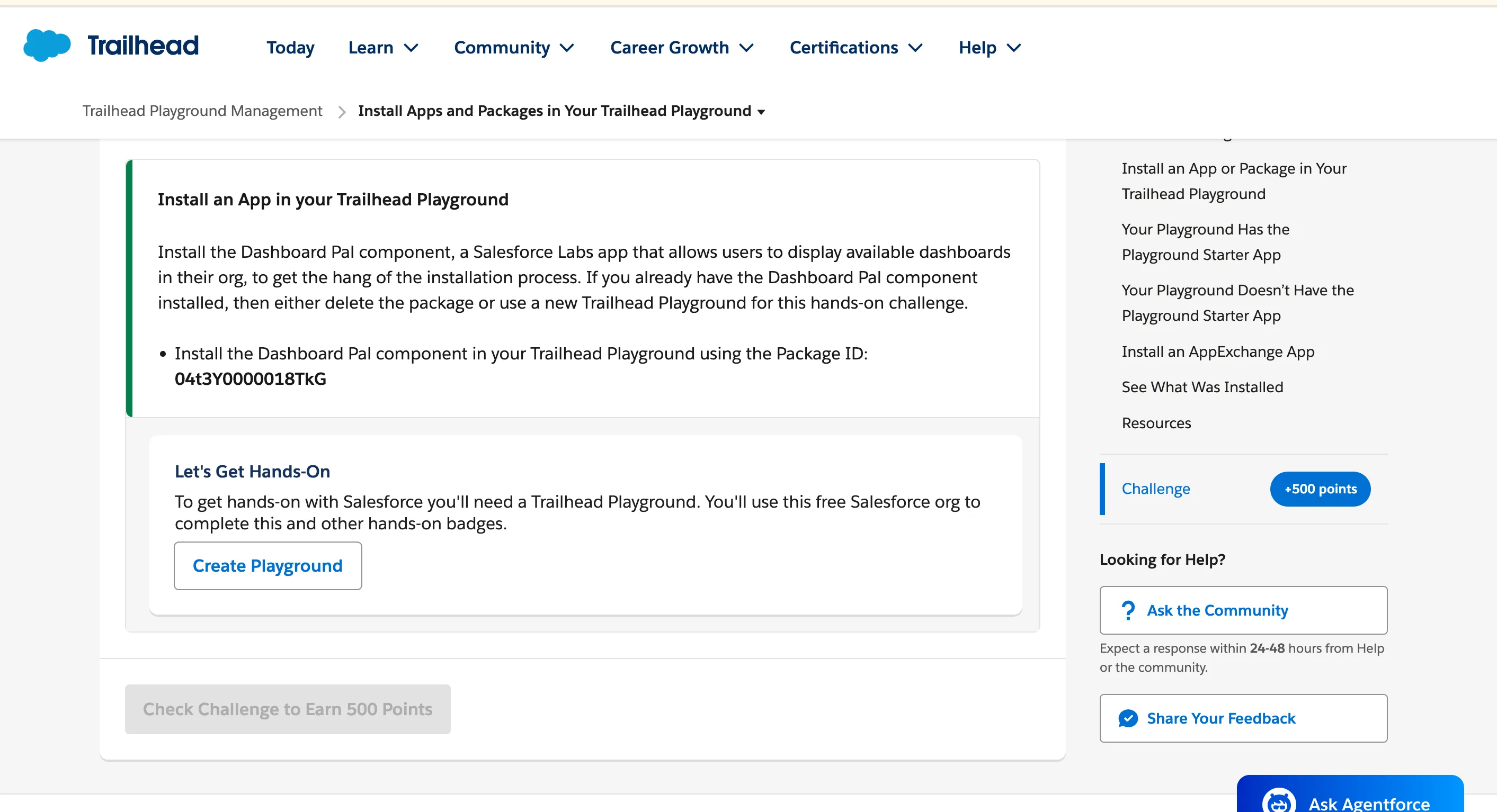 Create from exercise challange
