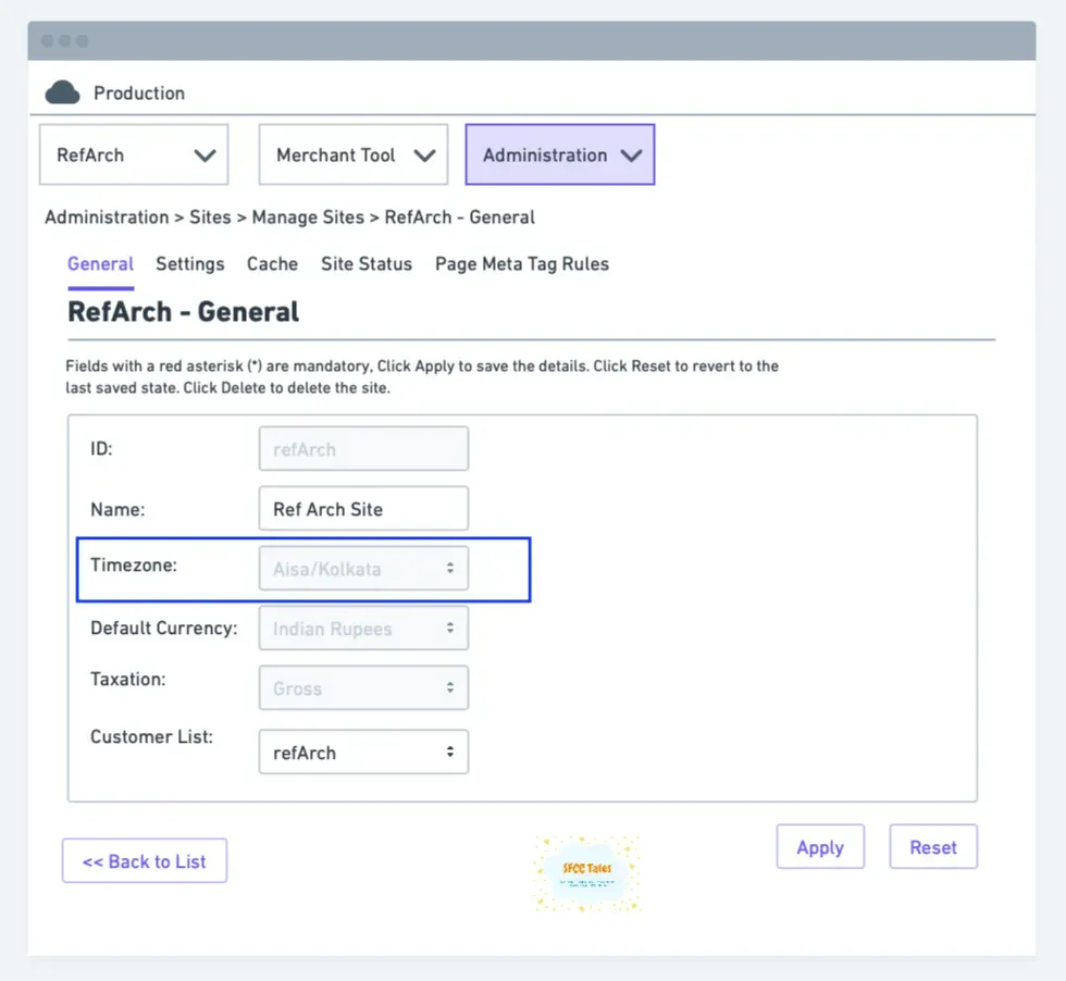 Site Timezone setting in Business Manager