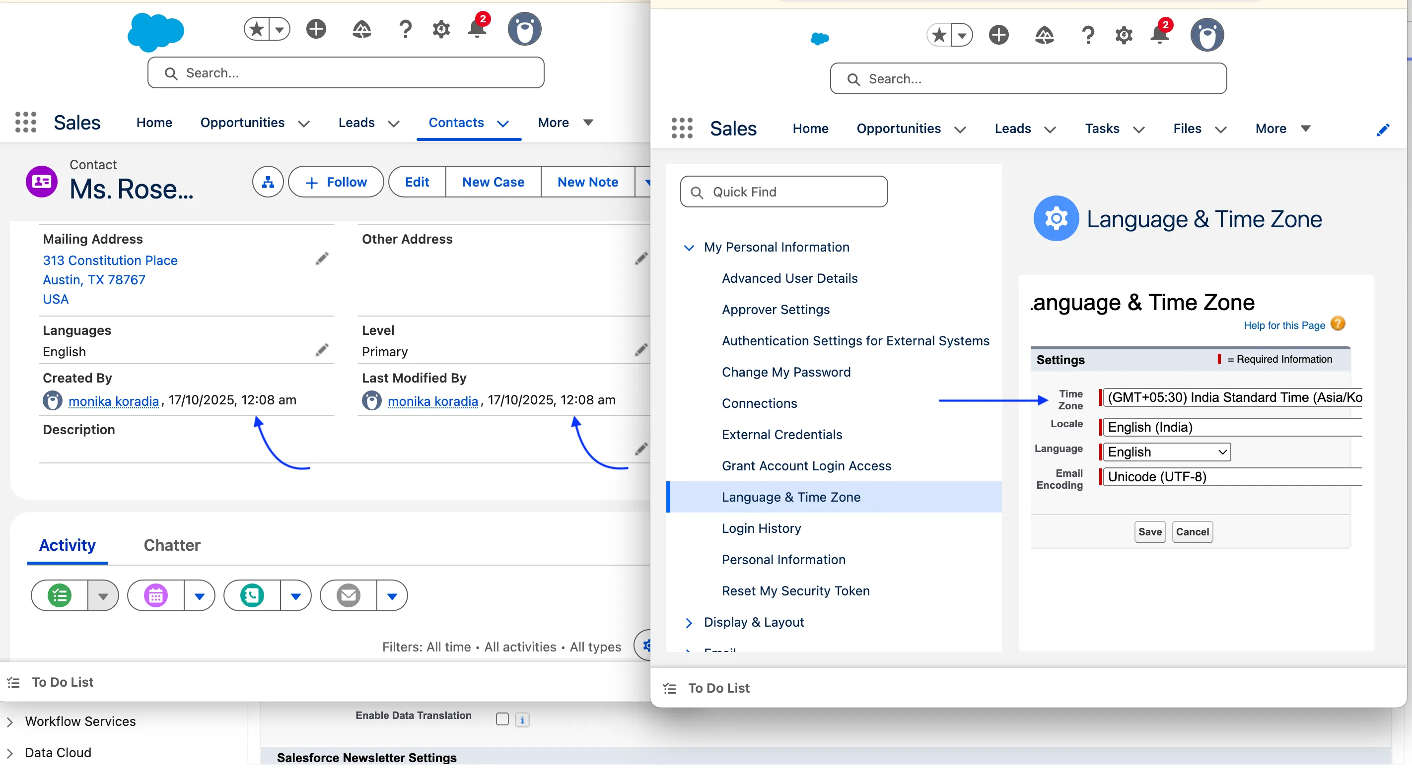 Timezone Before Settings