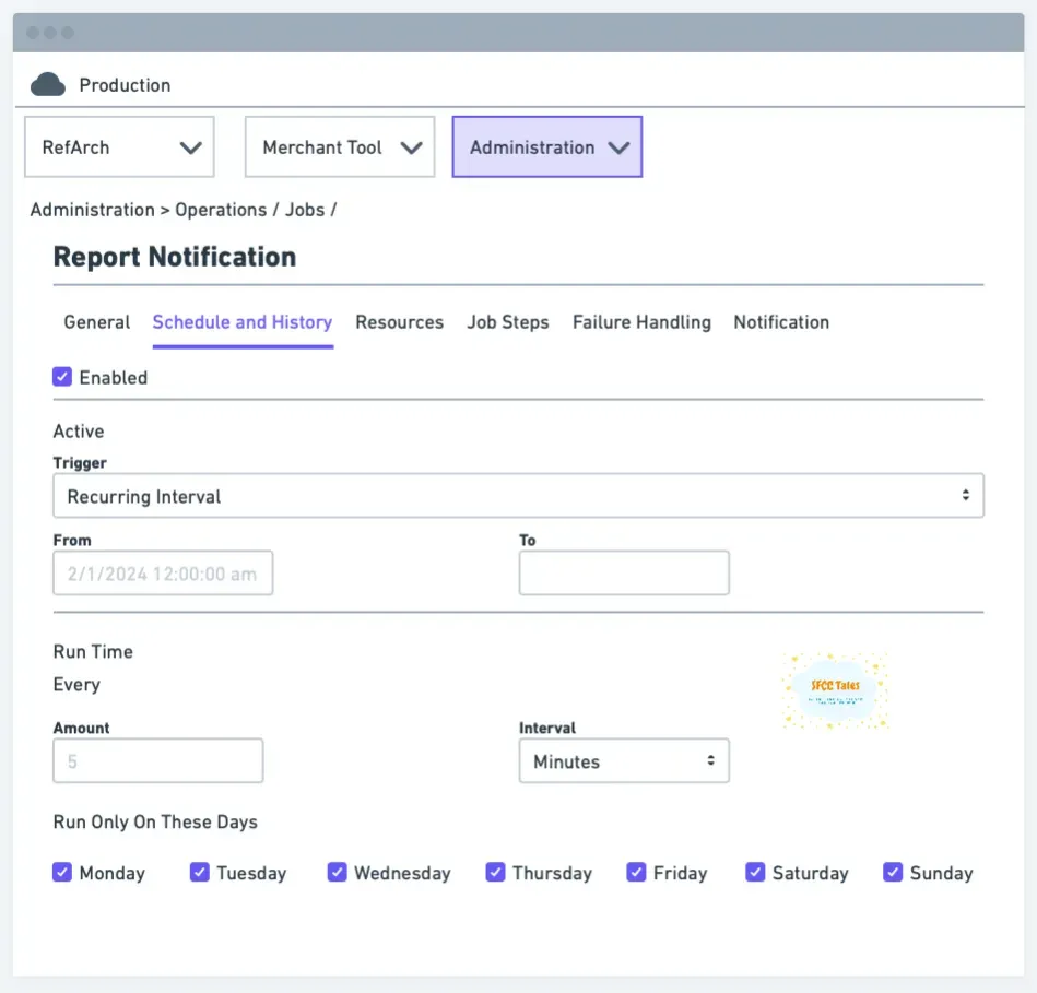 Job Schedule in Business Manager