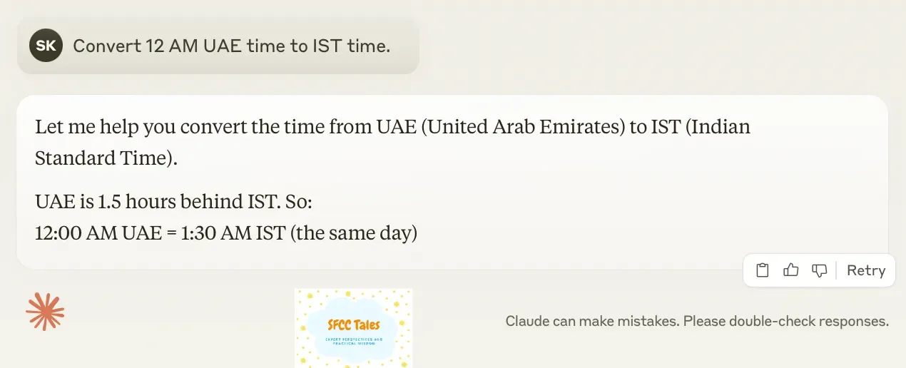 !Time conversion example
